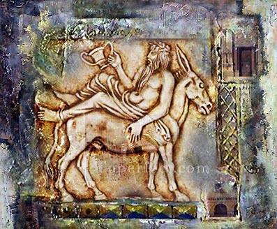 ロバのトーテムに古代ギリシャ人原始芸術オリジナル油絵